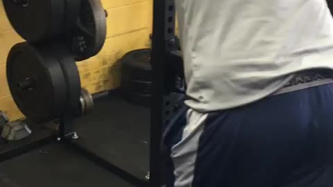 Miles College Football Player squating 595lbs!