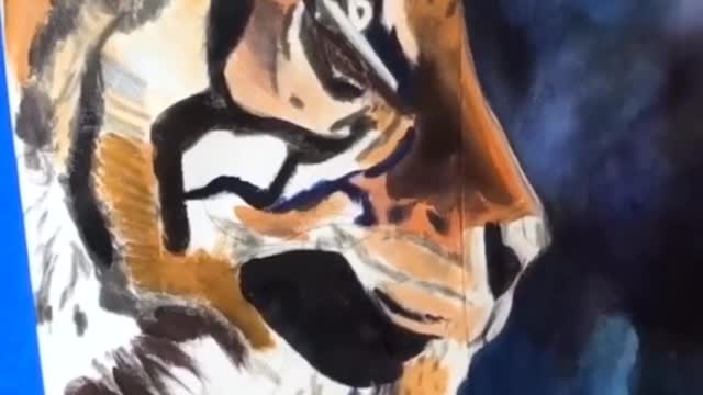 Incredible Tiger Painting on Silk / #tiger #rumble #painting