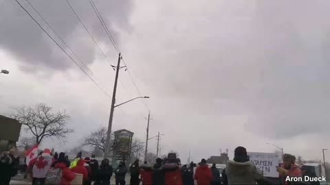 PT2 Windsor Ontario Canada Feb 13th Ambassador Bridge Detroit Shutdown Covid Mandates Protest