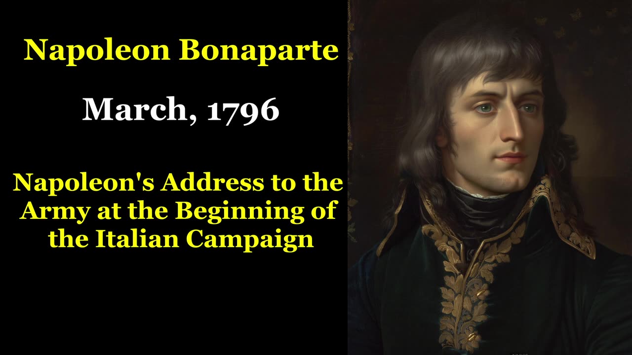 Napoleon Bonaparte - Italian campaign speeches