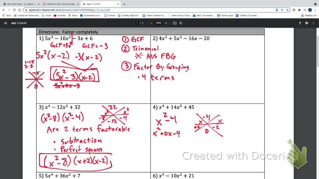 IM3 Alg2 CC 1.2 Advanced Factoring