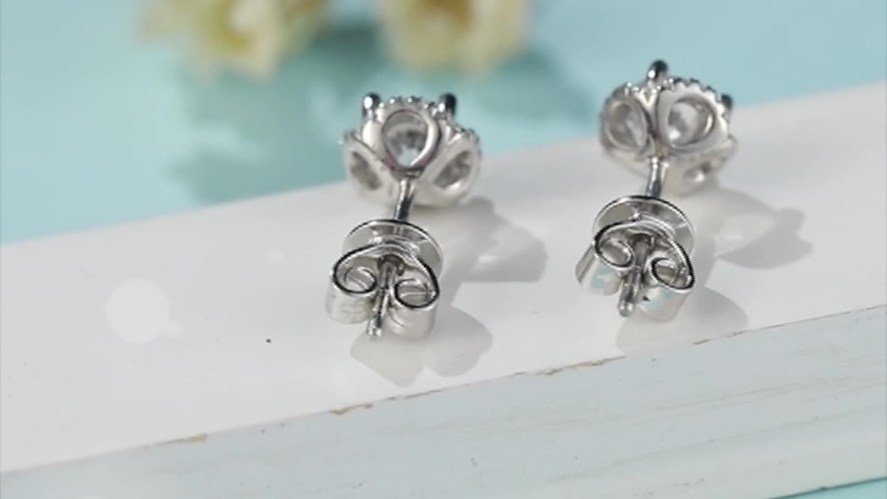 S35A Classics 0.5ct Moissanite White Gold Plated 925 Sterling Silver Moisanite Earring