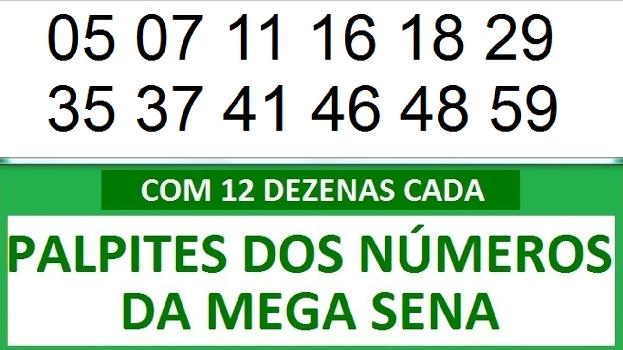 #PALPITES DOS NÚMEROS DA MEGA SENA COM 12 DEZENAS 8a 8b 8c 8d 8e 8f 8g 8h 8i 8j 8k 8l