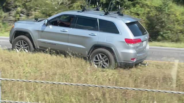 Person Drives Through Depressed Median