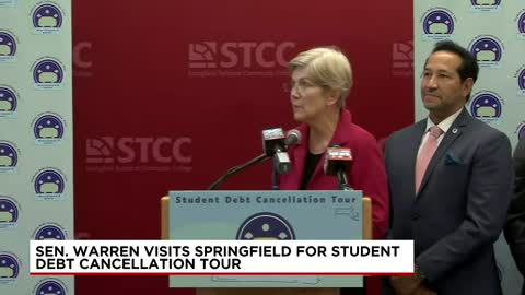 Sen. Warren visits western Mass. to sign residents up for student debt relief