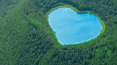 The shape of the lake is very loving