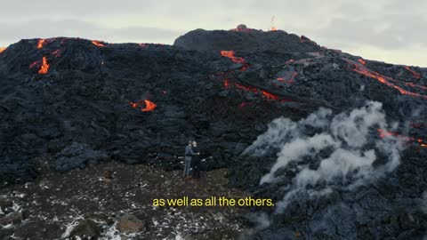 Couple get married in front of erupting volcano in Iceland