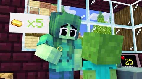 Monster School Poor Baby Zombie Love Rich Beautiful Girl - Minecraft Animation