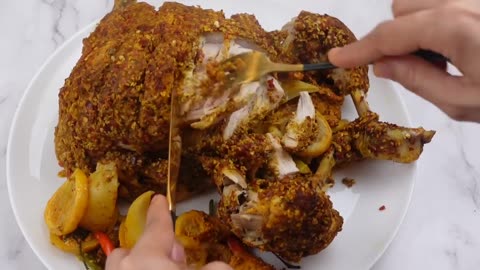 Steam Chicken Chargha,No Frying,Lahori Chargha,Whole Chicken Recipe By Recipes Of The World