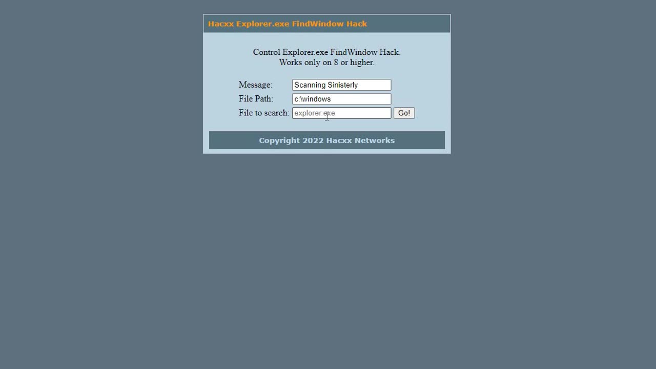 Hacxx Explorer.exe FindWindow Hack