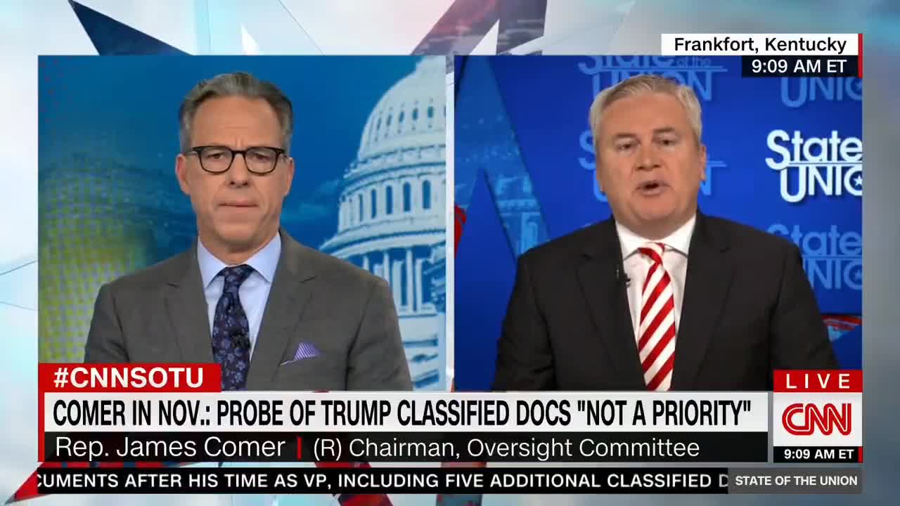 Jake Tapper Thinks He Has Rep James Comer Cornered, But Comer Proves Him Wrong