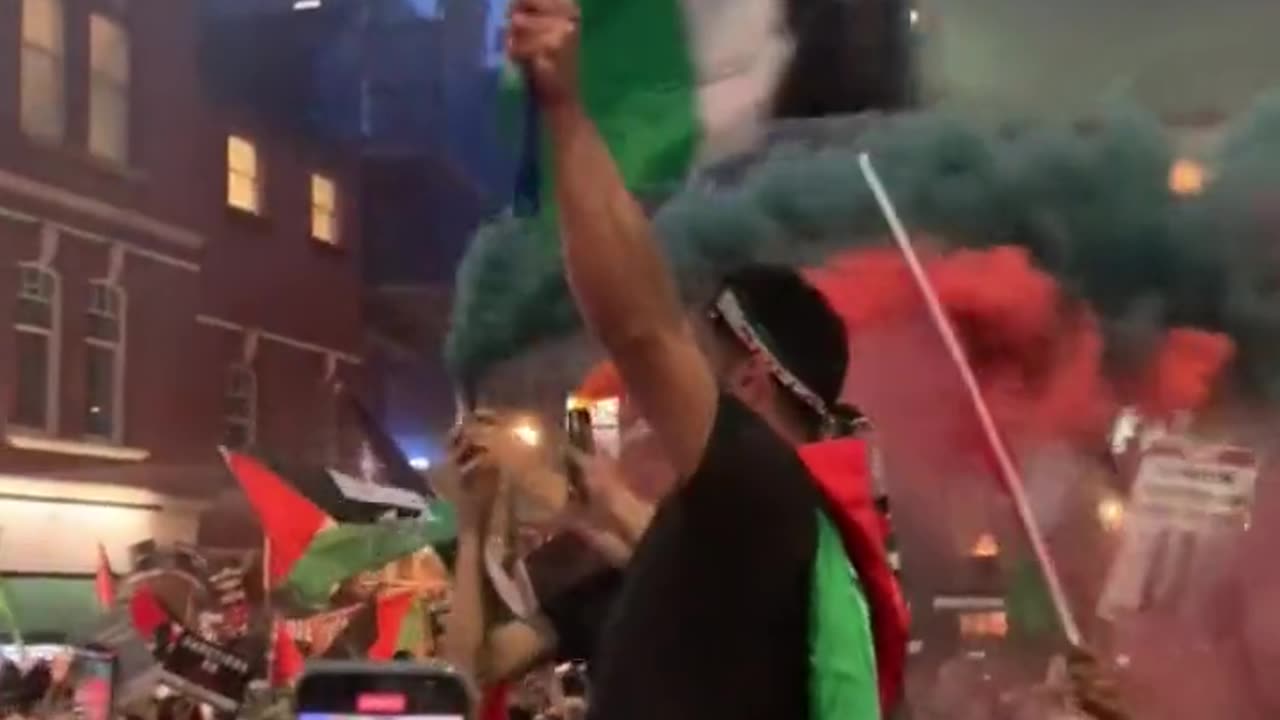 London. Palestinian supporters cheer and clap at the deaths of Jewish people.