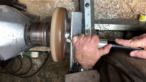 woodturning a pewter shavings dish9