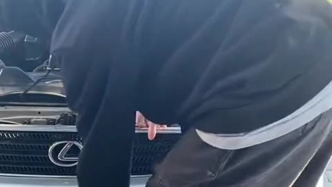 Minor accident of car repair