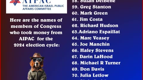 members of Congress who took money from AIPAC