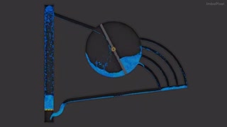 Particle fluid. Turbine. Simulation [25]