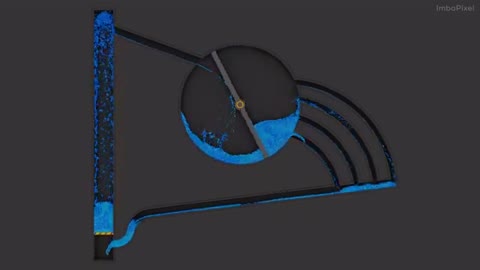 Particle fluid. Turbine. Simulation [25]