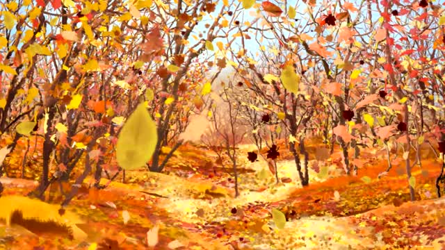 beautiful annual background video of the autumn leaves party