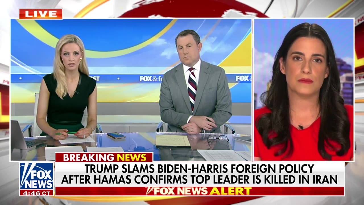 Trump FIRES back at Biden admin after killing of top Hamas leader