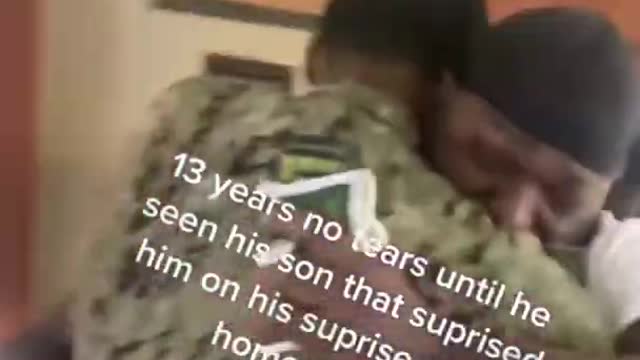 Navy son returns home from deployment, surprising his dad! Emotional video