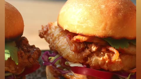 Fried Chicken and Kimchi Sliders