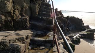 Exploring St Catherine's rock. Tenby . Wales. March 2022