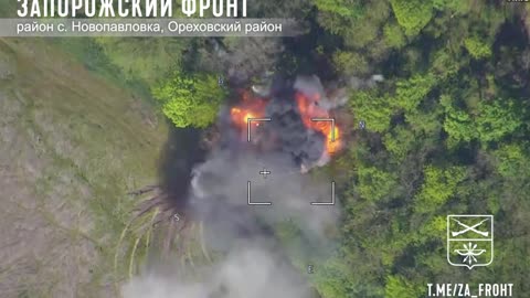 The destruction of the Ukrainian self-propelled guns "Gvozdika" by artillery fire.