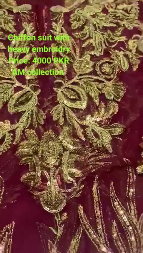 Chiffon suit with net embroidery by Iznik