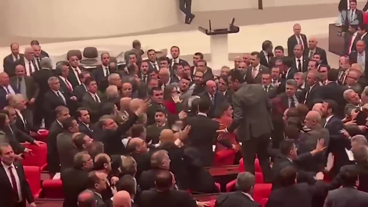 Fists Fly As Lawmakers Brawl In Turkish Parliament | NBC News