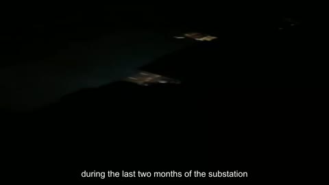 Nighttime explosion of a substation in Belgorod, Russia. Most of the city is without electricity.