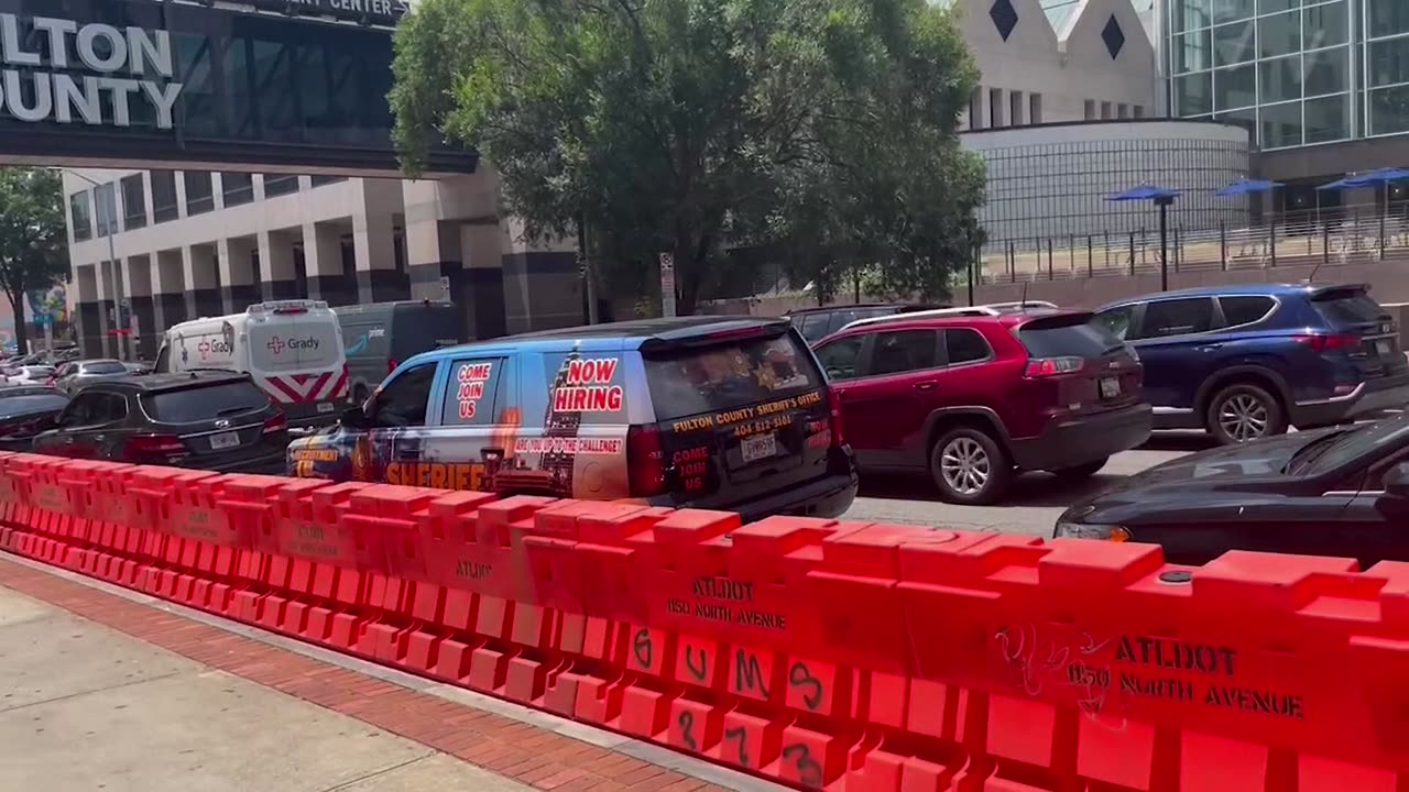 Barricades placed outside Fulton County courthouse