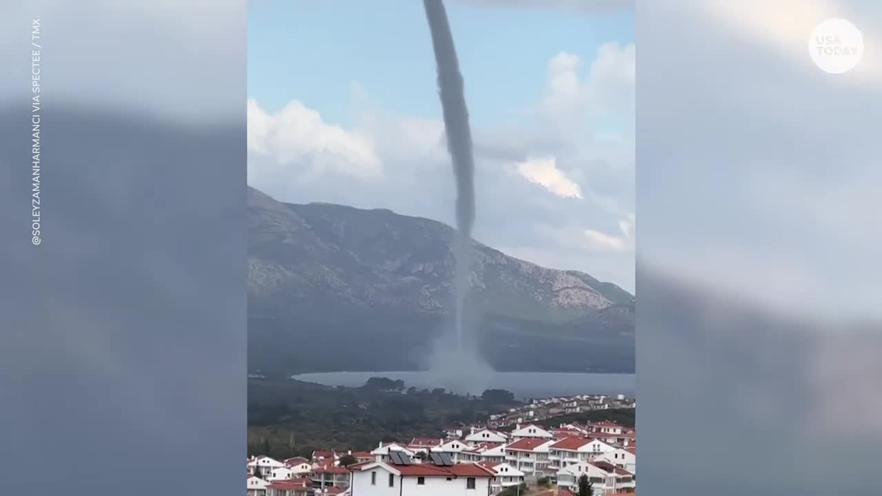 Towering waterspout twists on Turkey's coastline | USA TODAY