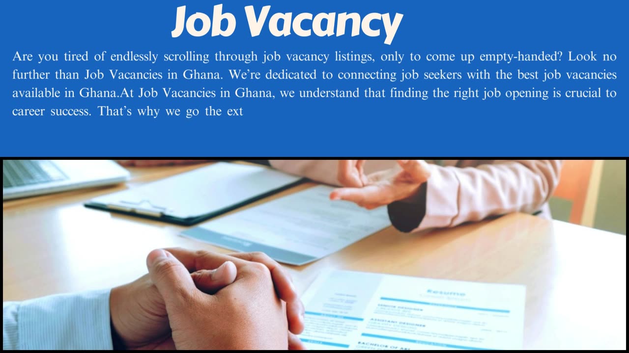 Job Advertisement - Job Vacancies in Ghana