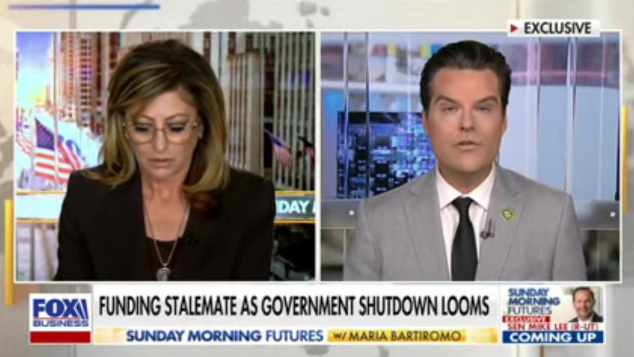 Rep Gaetz Discusses Government Shutdown Drama On Fox Business' Sunday Morning Futures Show