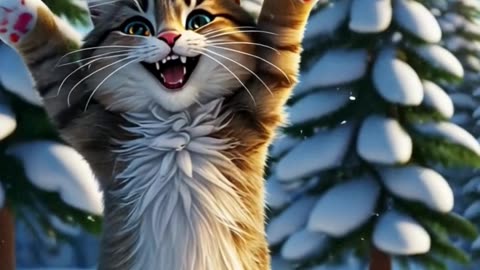 Funny Cat Christmas Snow Dance🌲☀⛄