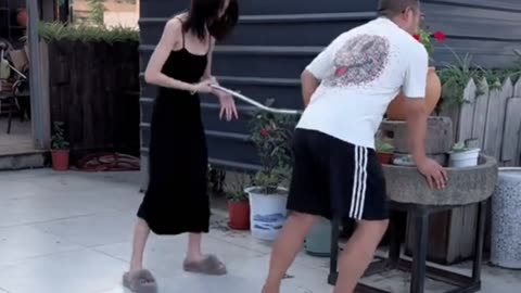 Beauty vs. fat guy! Fat Brother: Can you still stand it? Spanking Funny Challenge!