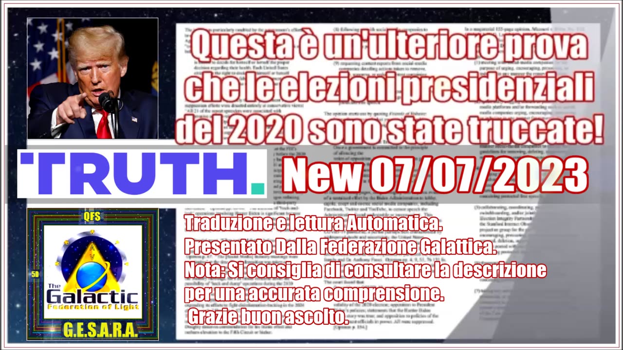 New 07/07/2023.Trump. Questa è la prova che le elezioni presidenziali del 2020 sono state truccate