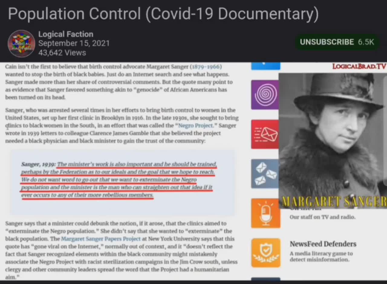 Sanger, Soros, Rockefeller, Gates: Population Control & Abortion