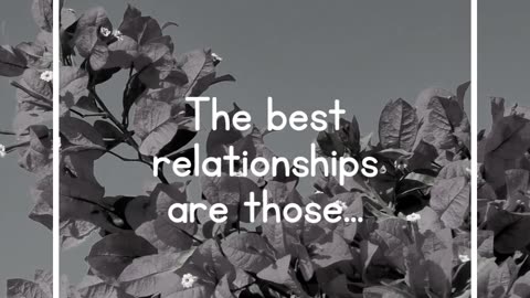 The best relationships are those...