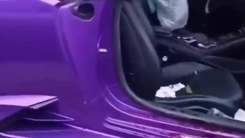 Purple Lamborghini Abandoned in the middle of the Hood of Orlando, FL