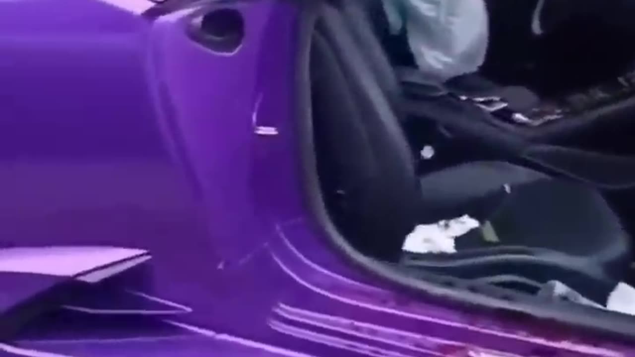 Purple Lamborghini Abandoned in the middle of the Hood of Orlando, FL