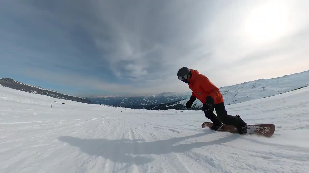 Last run of the day with my diy snowboard at Flims_Laax, slope 29