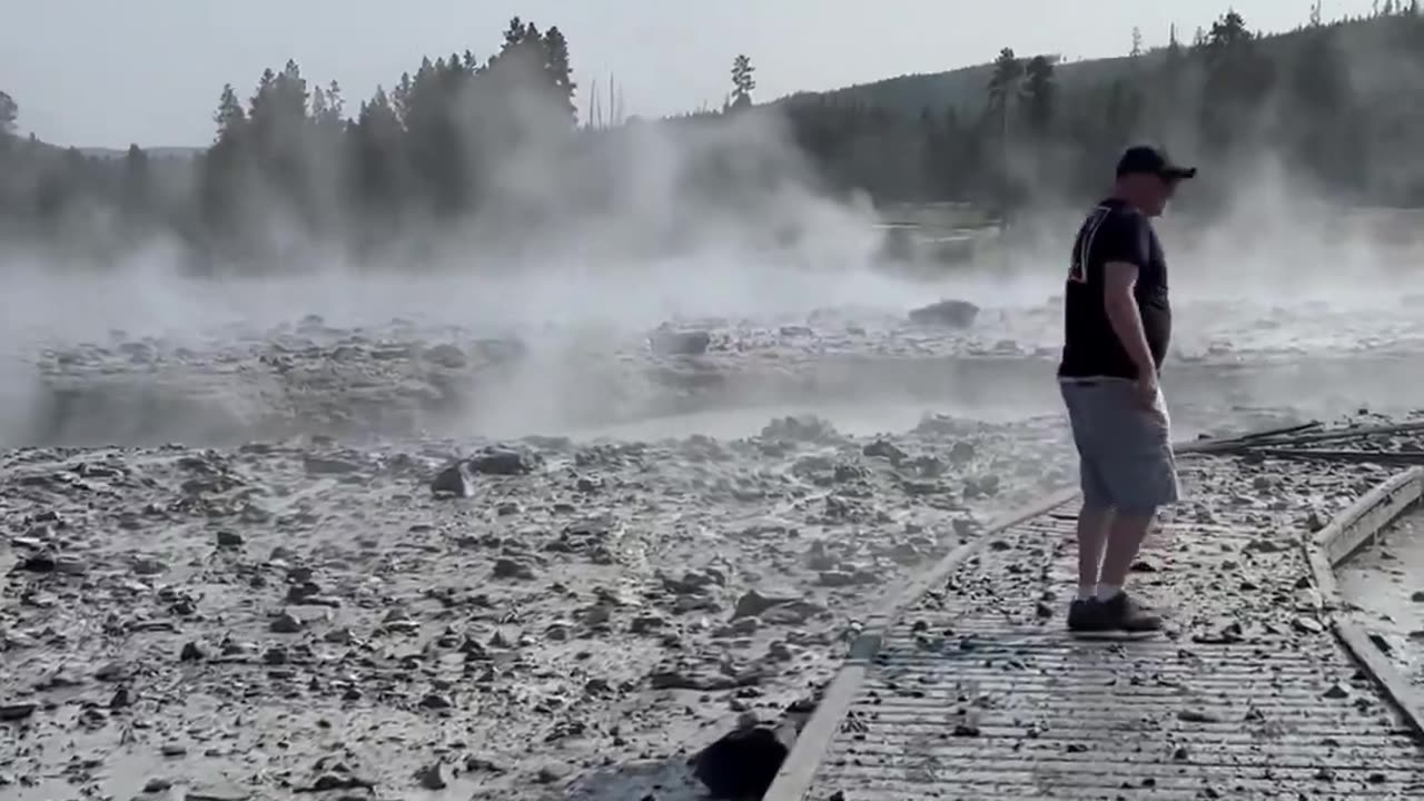 Biscuit Basin in Yellowstone National Park has blown up