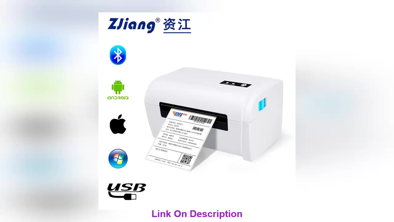 Zjiang Shipping Label Printer Address Thermal Printer 4X6