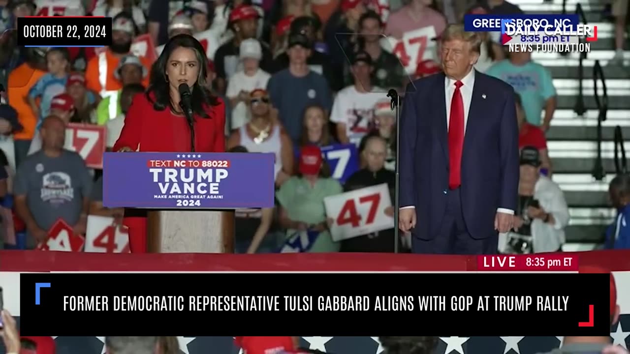 Former Democratic Representative Tulsi Gabbard Aligns With GOP At Trump Rally