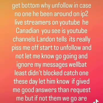 Here was saying a live streamers unfollow me on ig 7/18/23