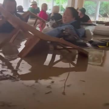 Scene from Hendersonville, North Carolina after being hit by Hurricane Helene.