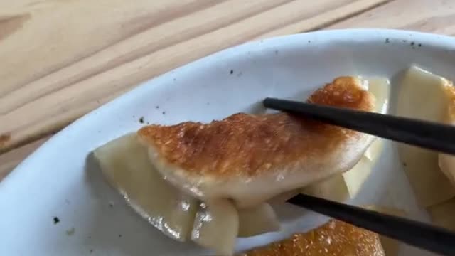 Essential gyoza eating skills.