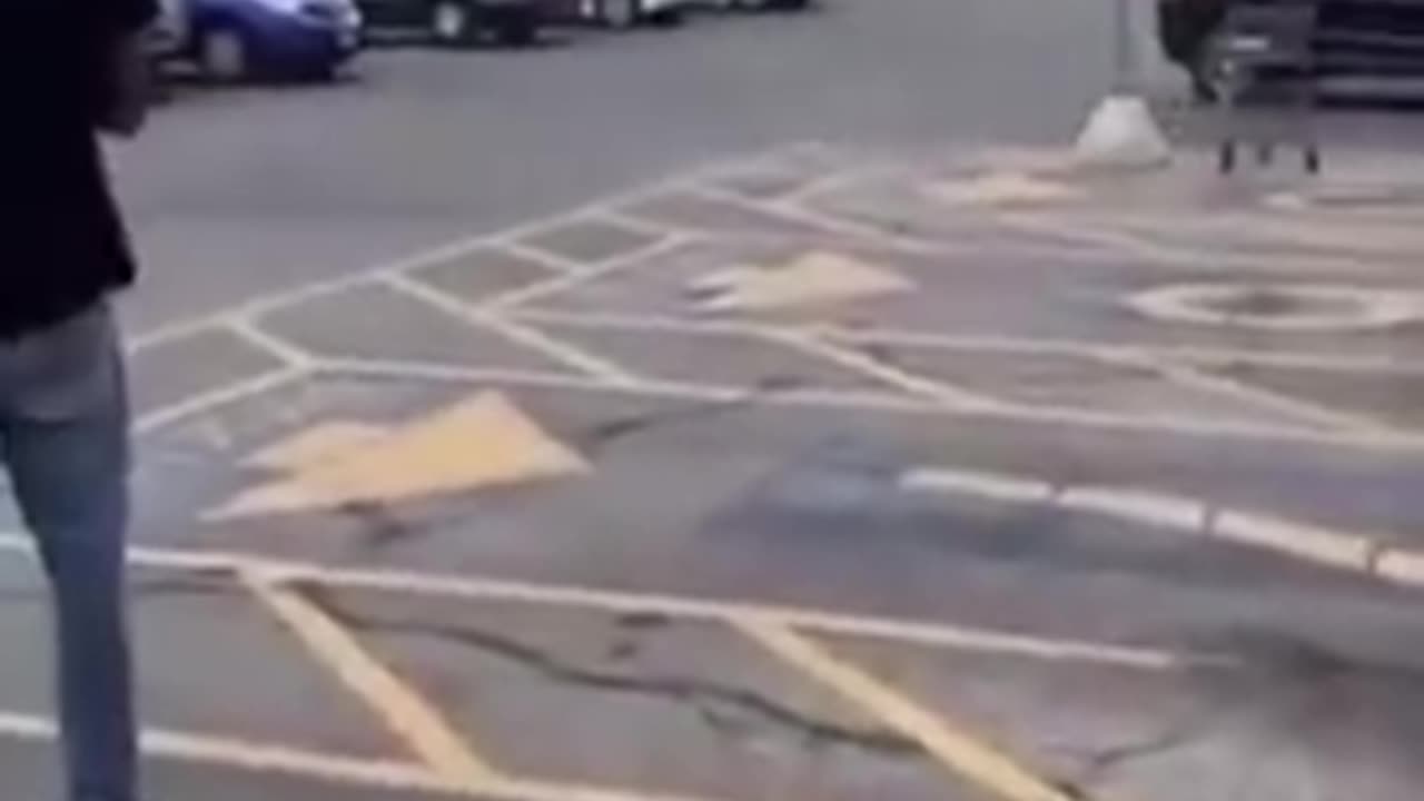 Parking lot rage? Chubby was out of control. That is gonna leave a mark(s)