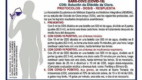 MEDICO OFRECE EVIDENCIAS Y TESTIMONIO DE LAS BONDADES DEL DIOXIDO DE CLORO